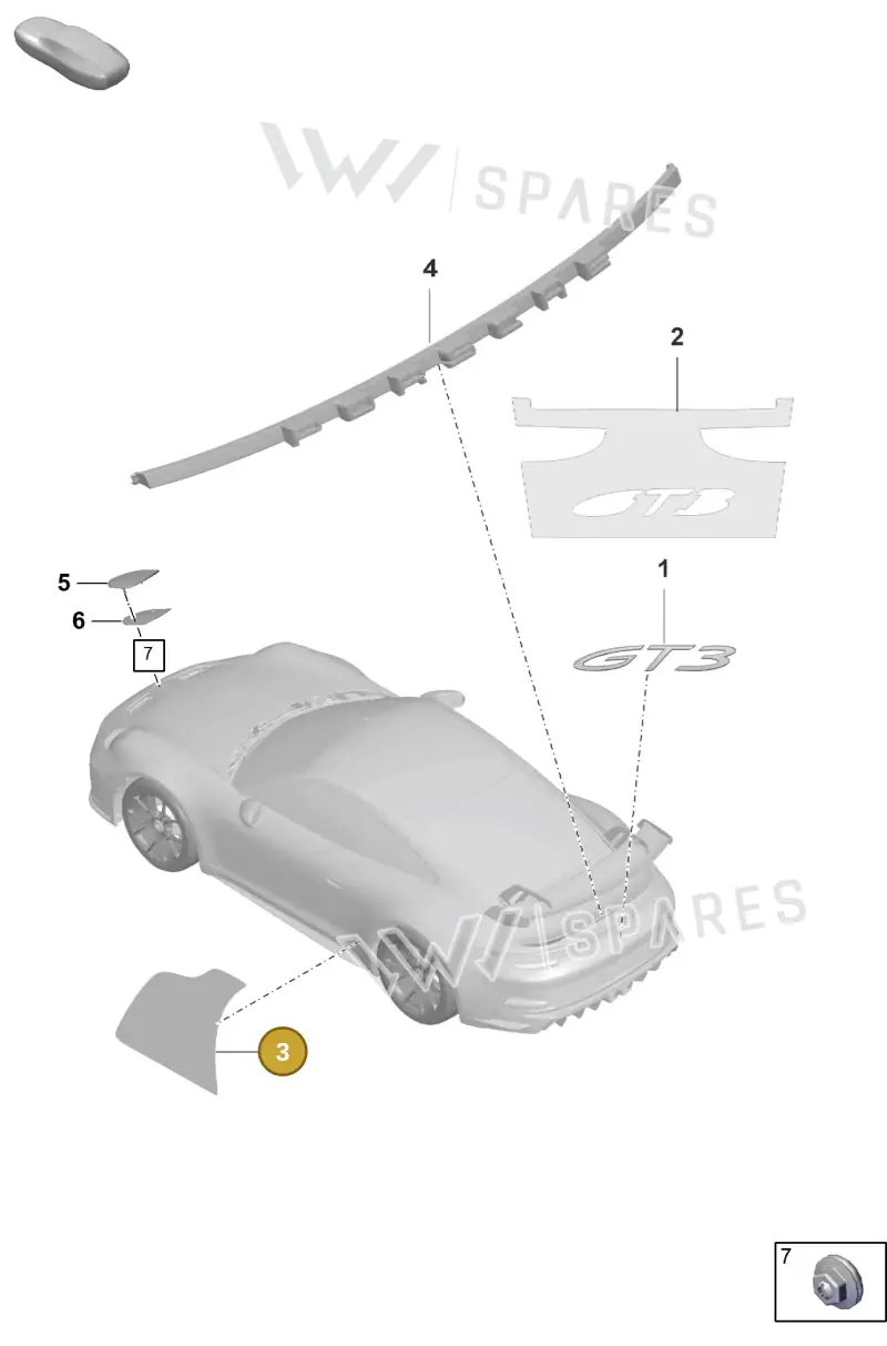 992809692 — Porsche GT3 RS (2021-) diagram p59810000, position 3