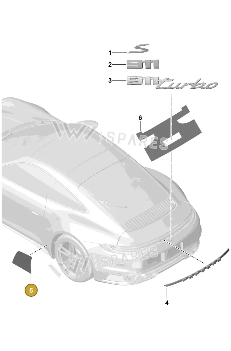 992809692C — Porsche 911 (2020-2022) diagram p57810000, position 5