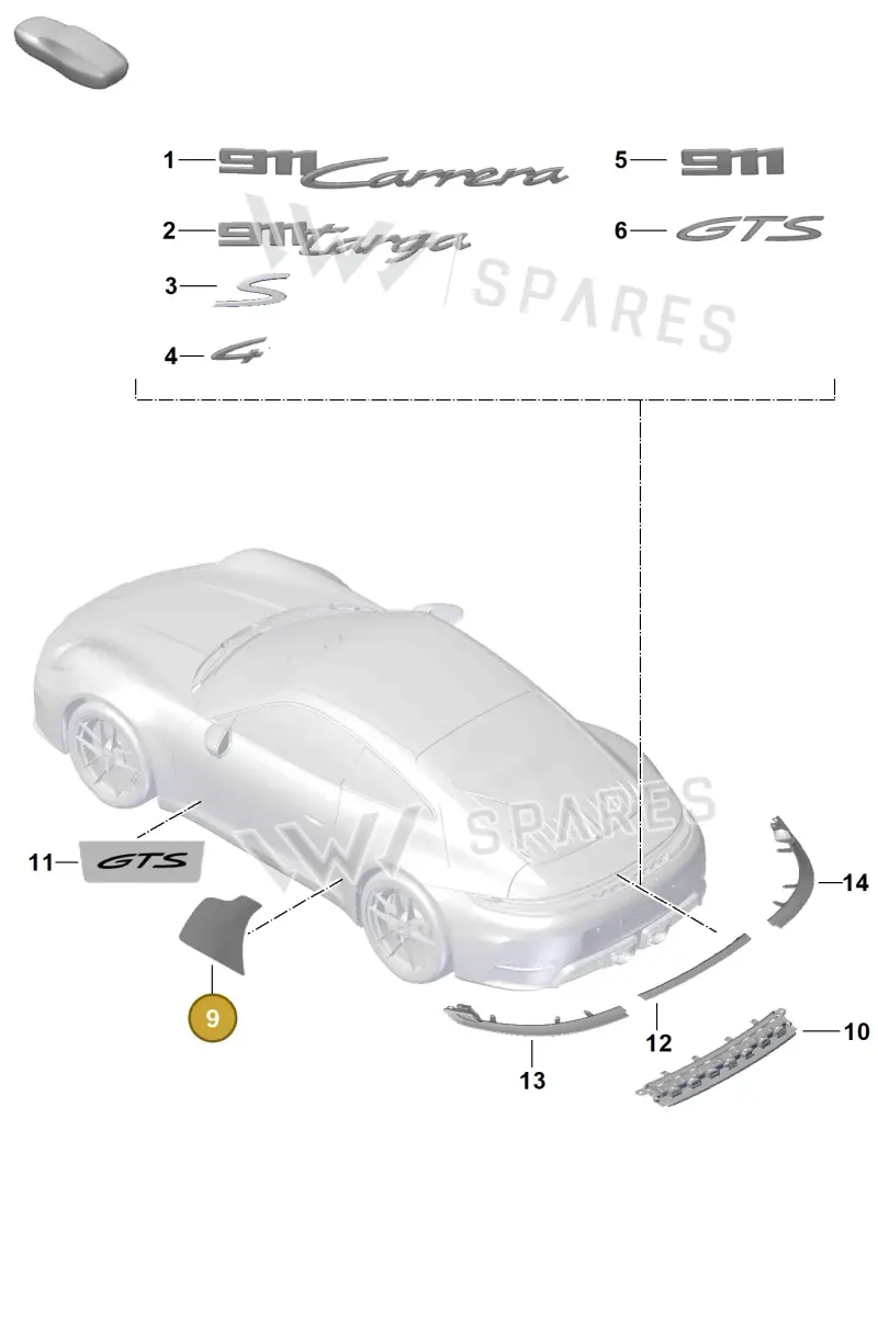 992809692 — Porsche 992 Carrera Coupe (2024-) diagram p63810000, position 9