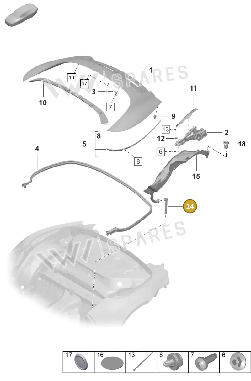 992813881 — Porsche 911 (2018-2024) diagram p53811060, position 14