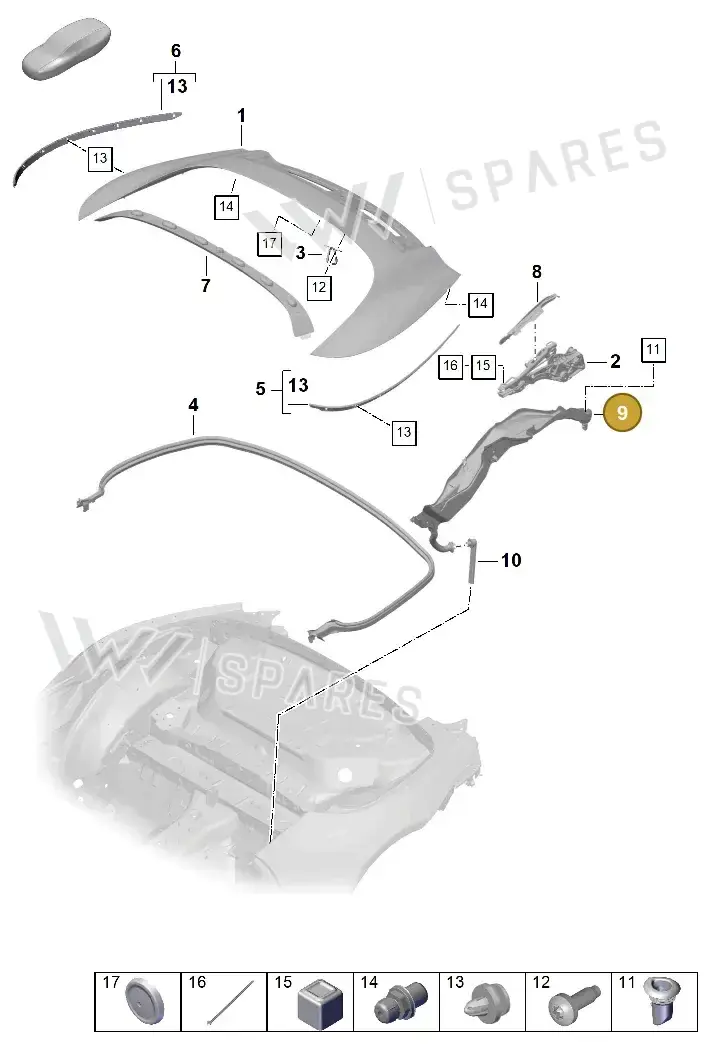 992813949 — Porsche 911 (2024-2025) diagram p63811060, position 9