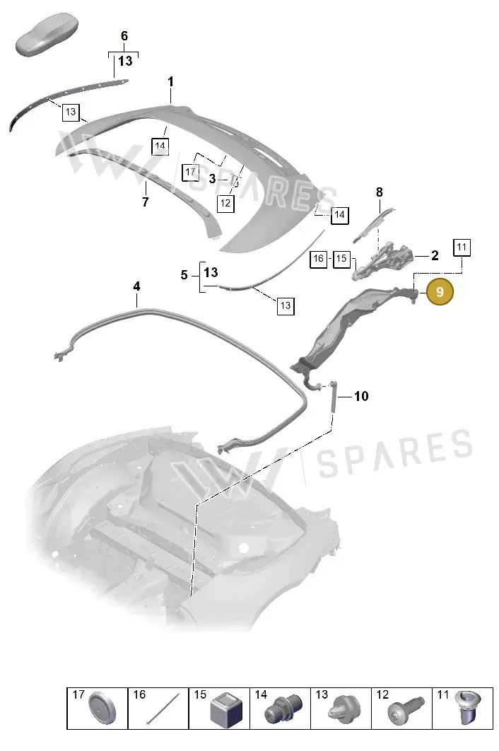 992813950 — Porsche 911 (2024-2025) diagram p63811060, position 9