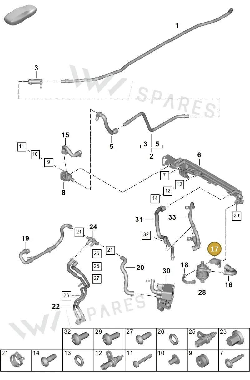 992816207A — Porsche 911 (2024-2025) diagram p63105550, position 17