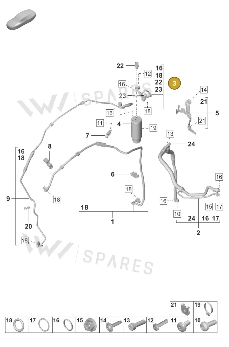 992816521 — Porsche 992 Carrera 4 GTS (2018-2024) diagram p53814700, position 3