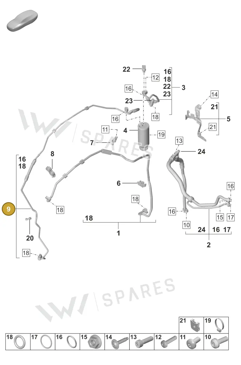 992816532B — Porsche 911 (2024-2025) diagram p53814700, position 9