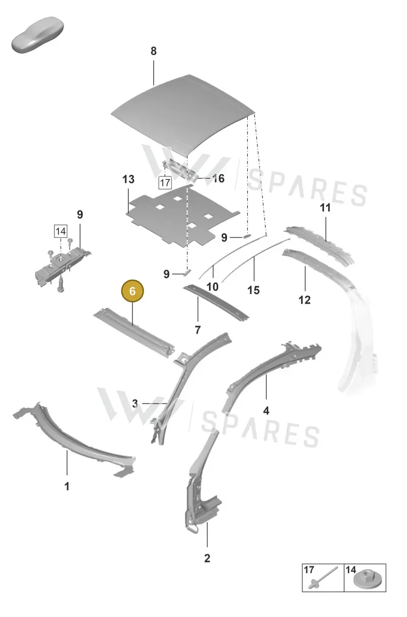 992817121YGRV — Porsche 911 (2018-2024) diagram p53801450, position 6