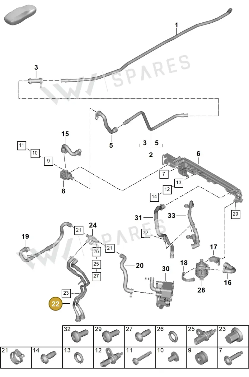 992819274A — Porsche 911 (2024-2025) diagram p63105550, position 22