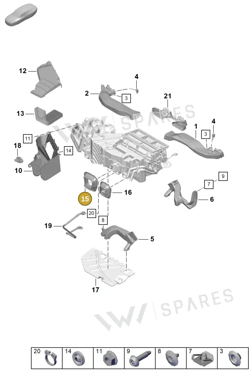 992820098 — Porsche Cayman (2019-2022) diagram p55813050, position 15