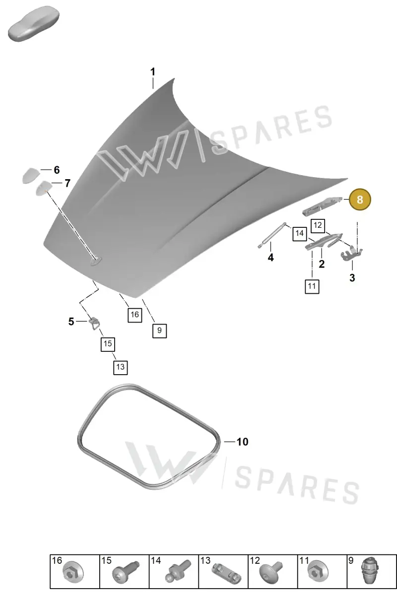 992823745A — Porsche 992 Carrera Coupe (2024-) diagram p63803000, position 8