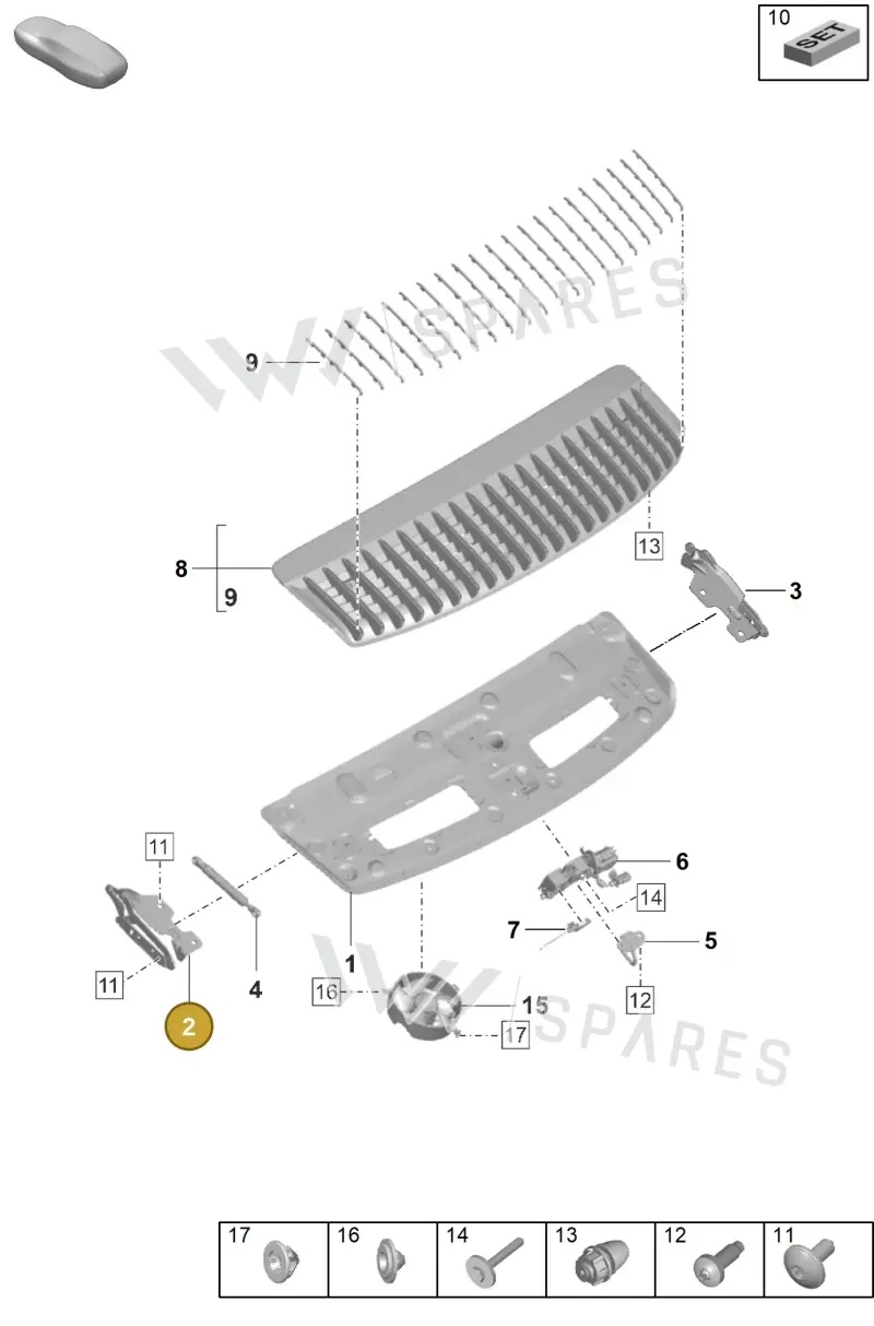 992827151DYGRV — Porsche 992 Carrera 4 GTS (2018-2024) diagram p53803130, position 2