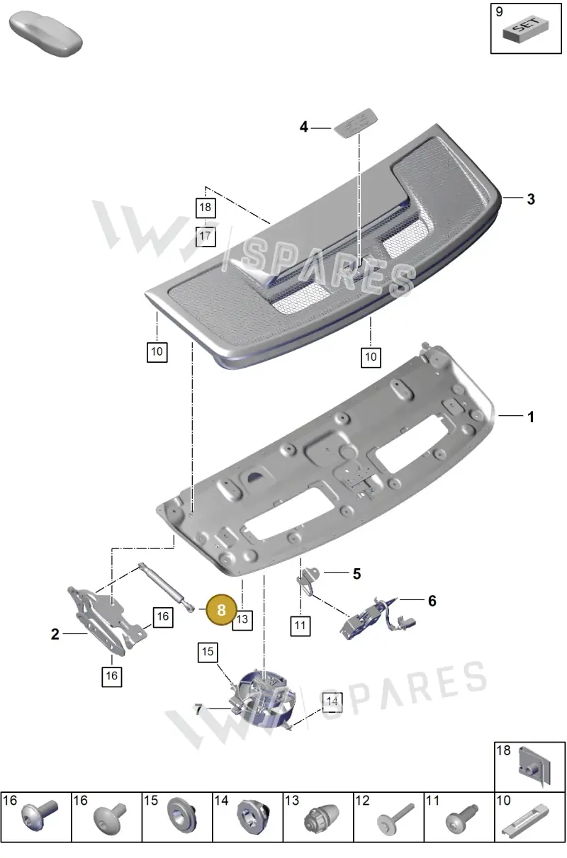 992827401B — Porsche GT3 RS (2021-) diagram p59803110, position 8