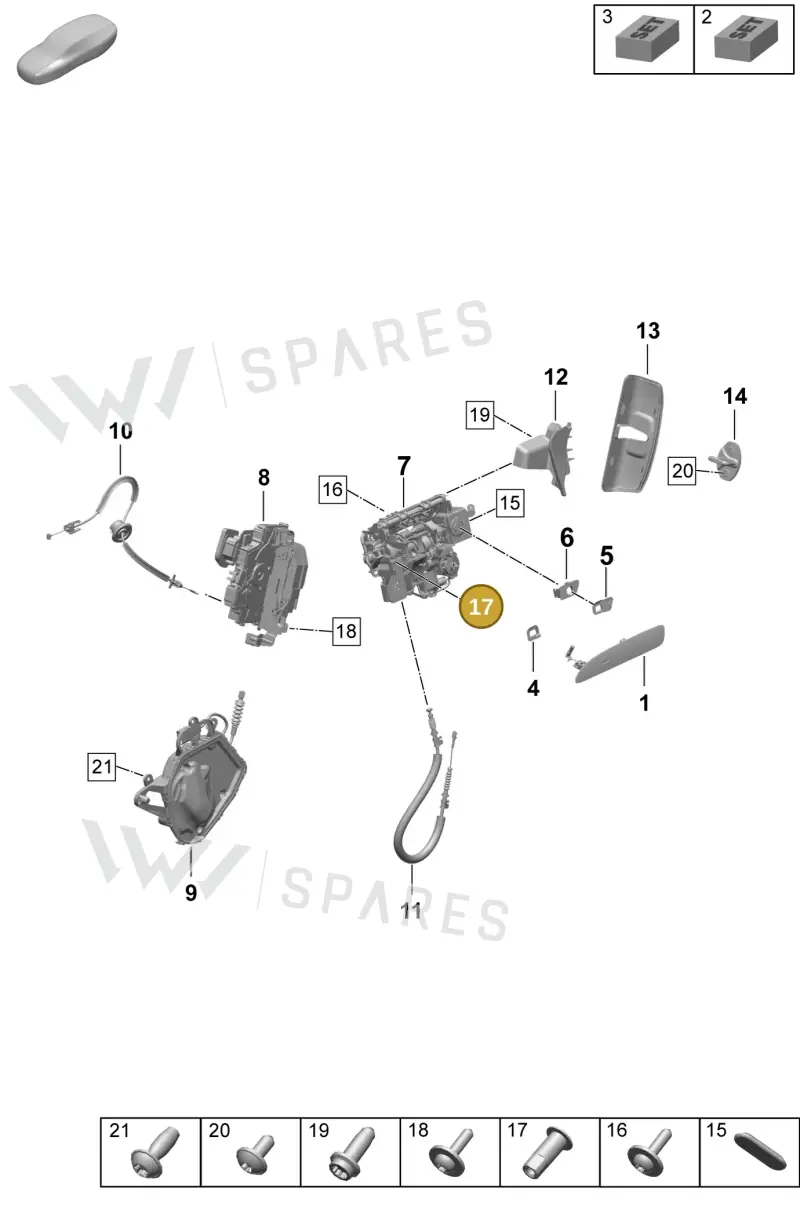 992837360 — Porsche Taycan Sport Turismo (2023-2025) diagram p64804200, position 17