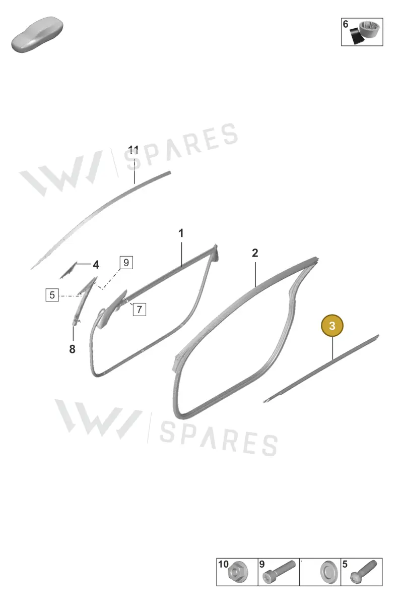 992837511E041 — Porsche 992 Carrera 4 GTS (2018-2024) diagram p53804100, position 3