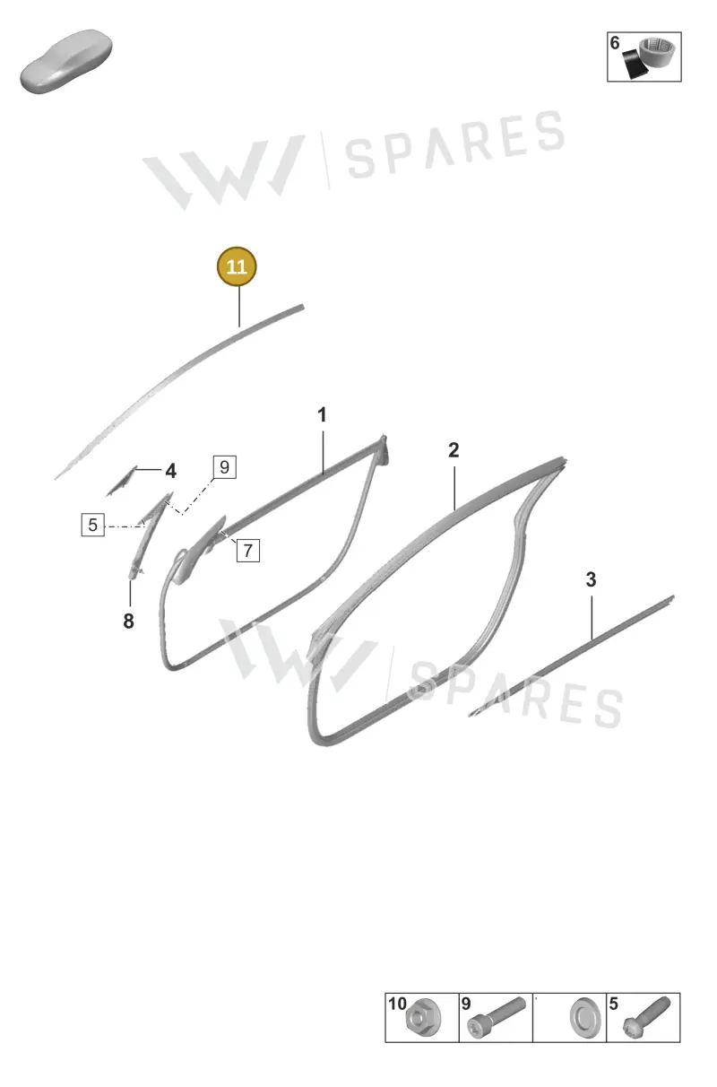 992853261AV09 — Porsche 992 Carrera Coupe (2024-) diagram p53804100, position 11