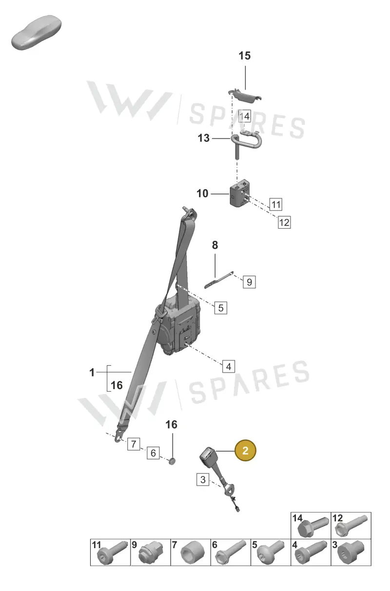 992857756D — Porsche 911 (2024-2025) diagram p53812000, position 2