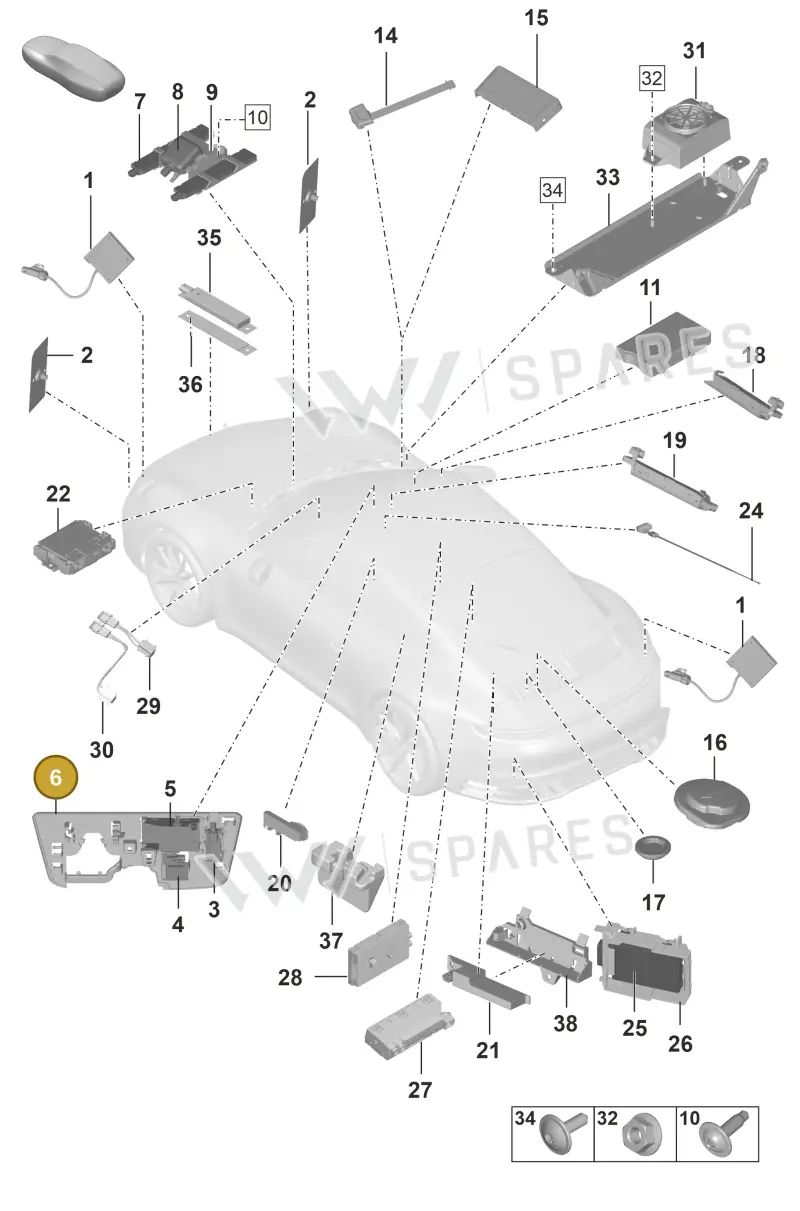 992858327 — Porsche 911 (2018-2024) diagram p53912000, position 6