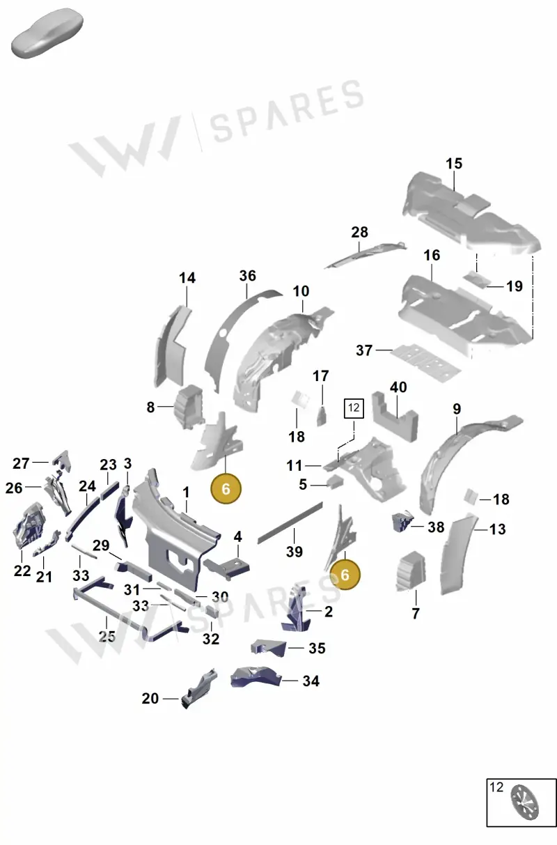 992863309B — Porsche 911 (2024-2025) diagram p63807450, position 6