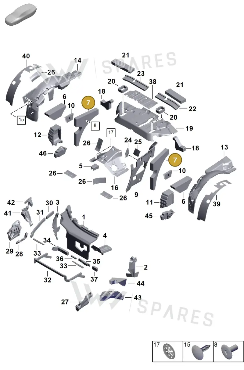 992863897A — Porsche 911 (2024-2025) diagram p63807445, position 7