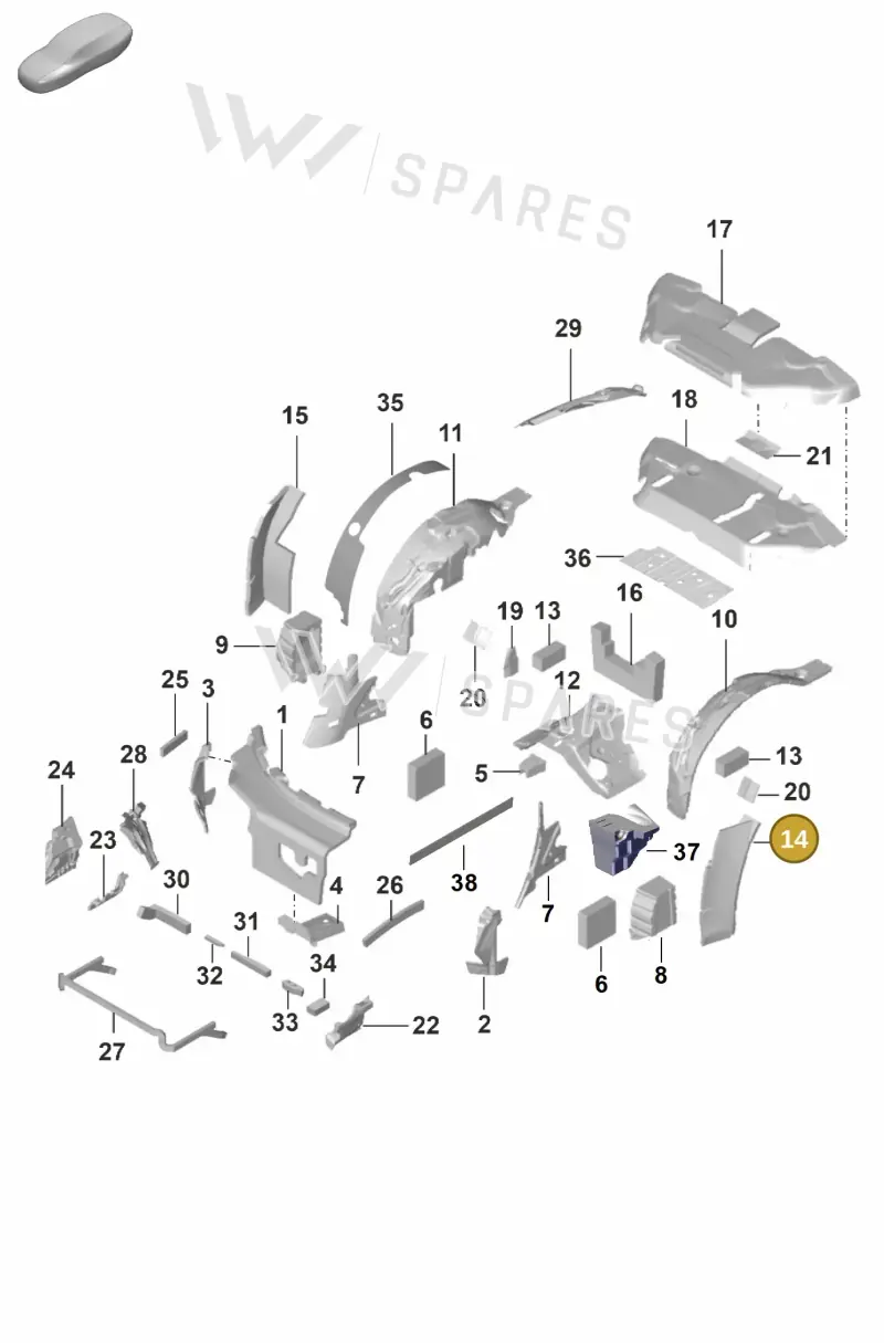 992863901 — Porsche 911 (2018-2024) diagram p53807810, position 14