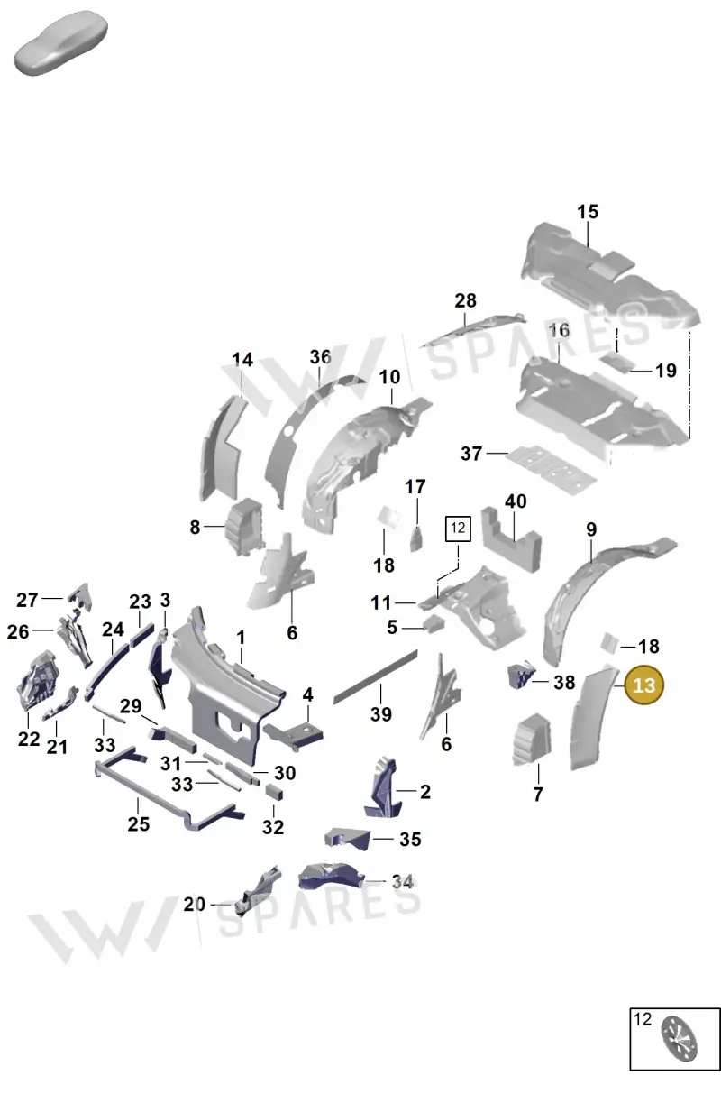 992863901 — Porsche 911 (2024-2025) diagram p63807450, position 13
