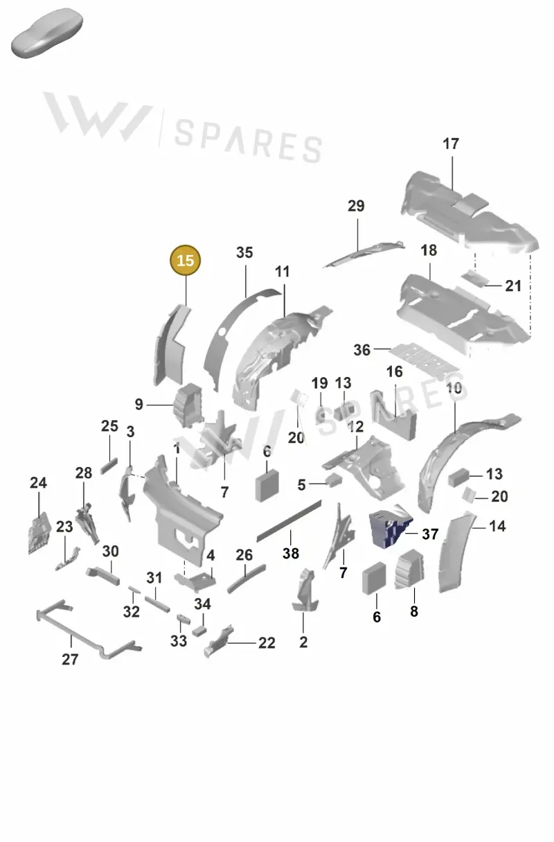 992863902 — Porsche 911 (2018-2024) diagram p53807810, position 15