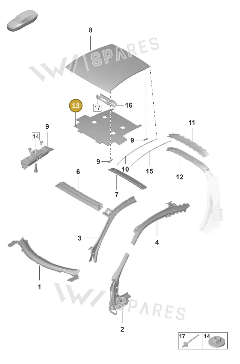 992864405 — Porsche 911 (2018-2024) diagram p53801450, position 13