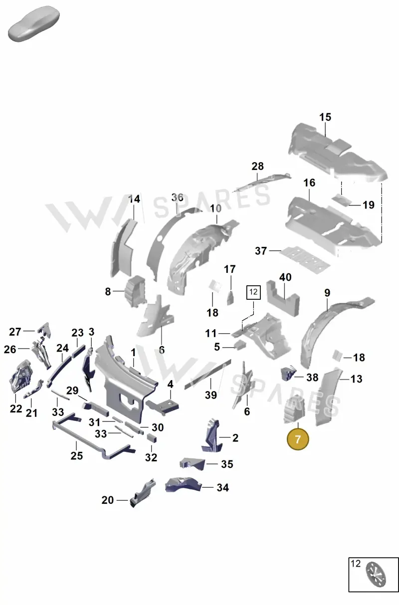992864603A — Porsche 911 (2024-2025) diagram p63807450, position 7