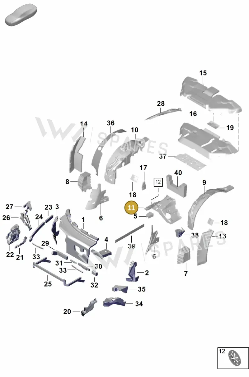 992864665A — Porsche 911 (2024-2025) diagram p63807450, position 11