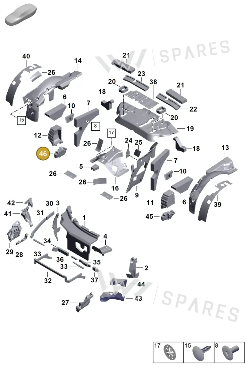 992864860B — Porsche 911 (2024-2025) diagram p63807445, position 46