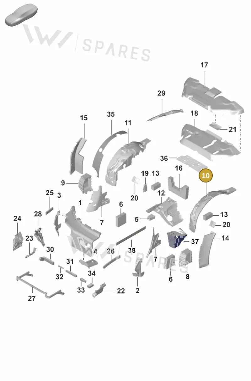 992864929B — Porsche 911 (2018-2024) diagram p53807810, position 10