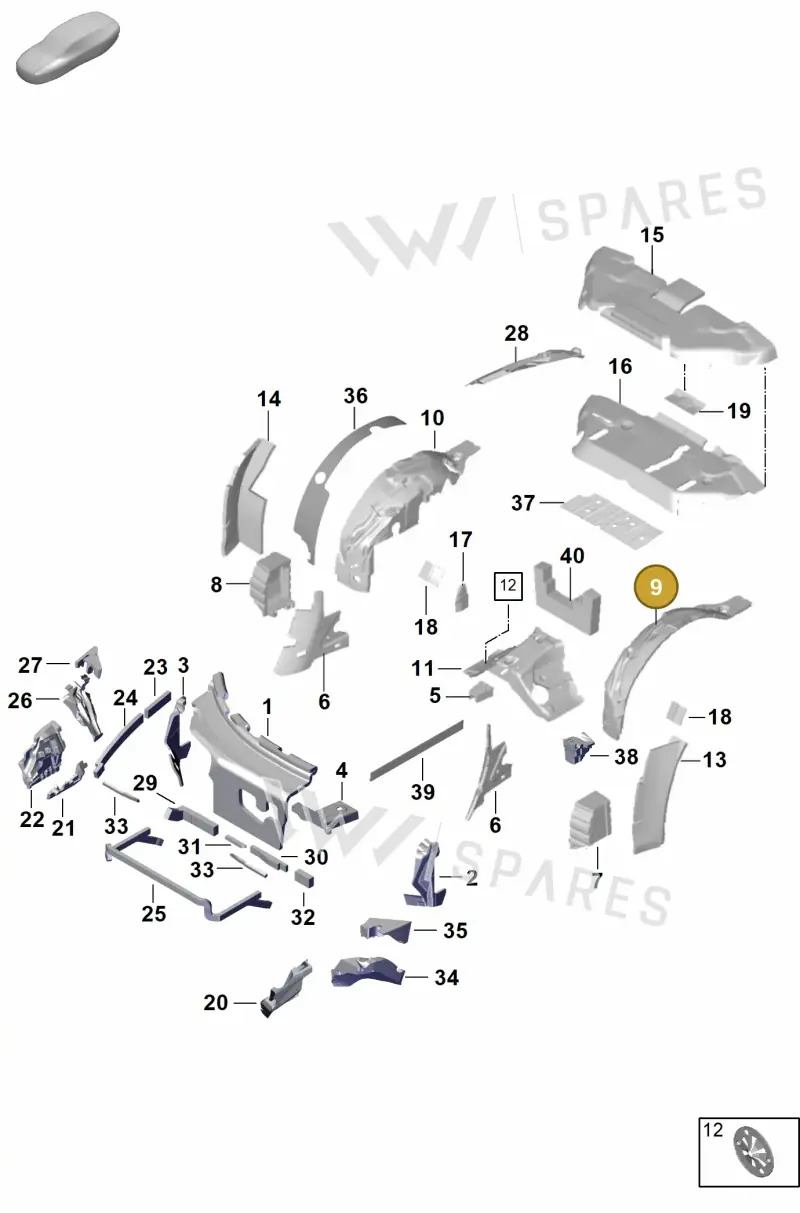 992864929B — Porsche 911 (2024-2025) diagram p63807450, position 9