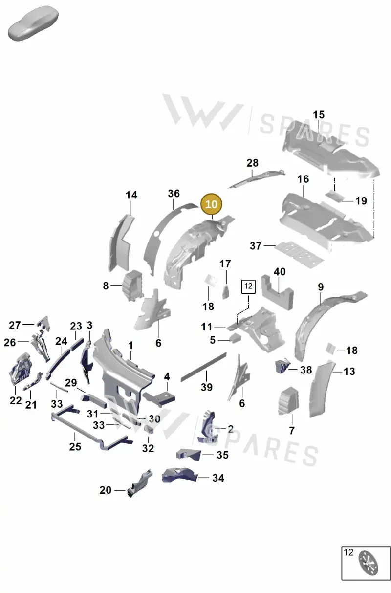 992864930B — Porsche 911 (2024-2025) diagram p63807450, position 10