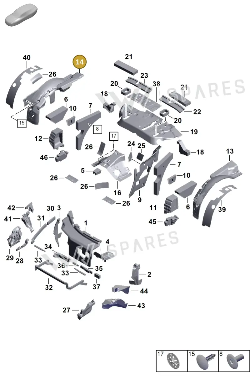 992864930N — Porsche 911 (2024-2025) diagram p63807445, position 14