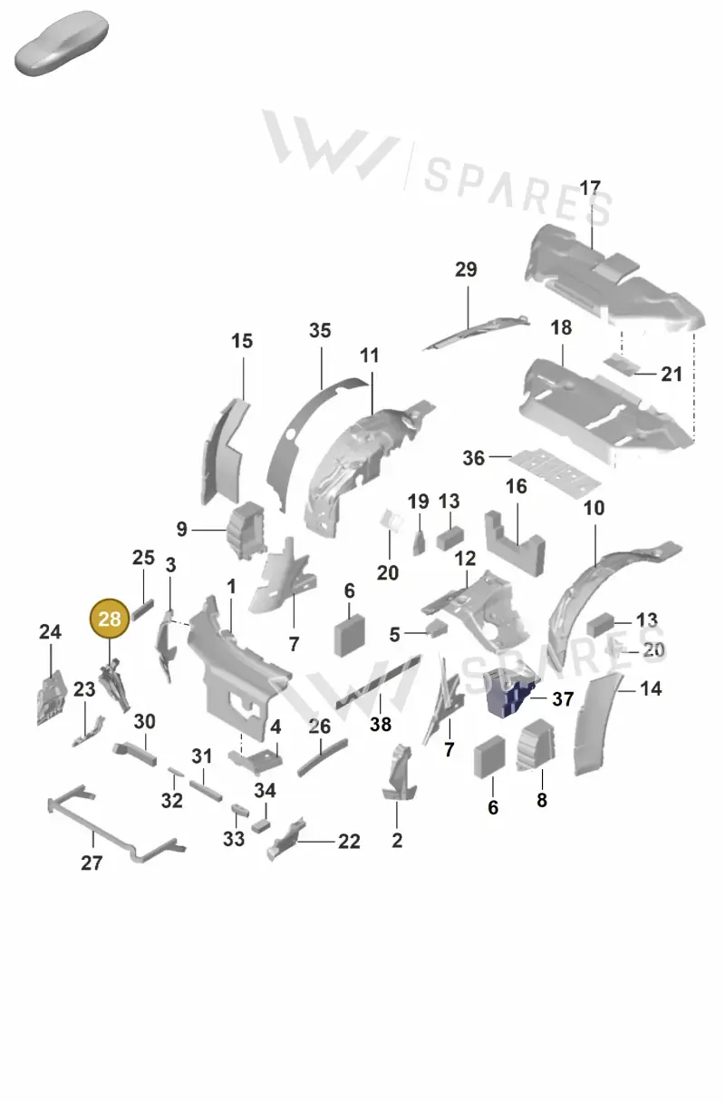 992867526B — Porsche 911 (2020-2022) diagram p53807810, position 28
