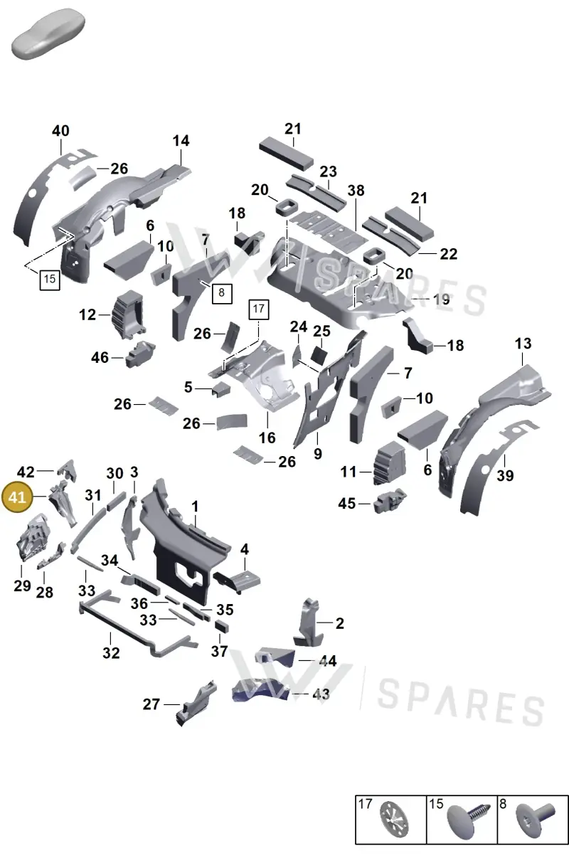 992867526B — Porsche 911 (2024-2025) diagram p63807445, position 41