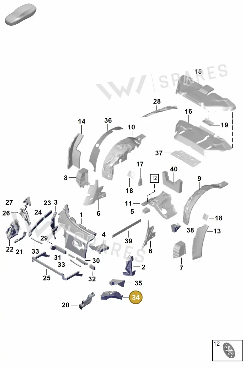 992867626B — Porsche 911 (2024-2025) diagram p63807450, position 34