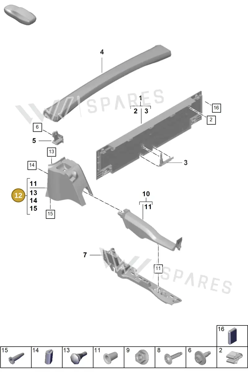 992868223A1E0 — Porsche 911 (2024-2025) diagram p63807530, position 12