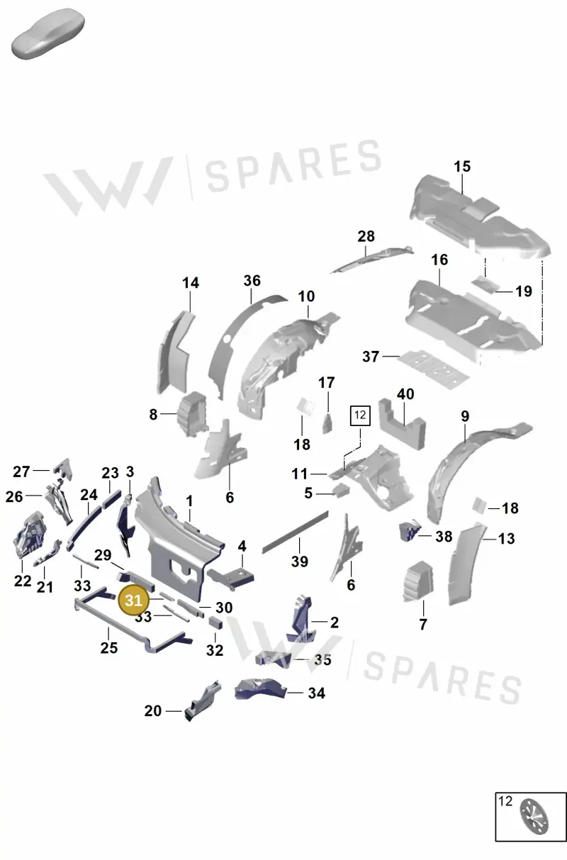 992868893A — Porsche 911 (2024-2025) diagram p63807450, position 31