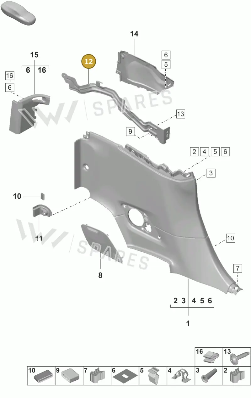 992868925 — Porsche 911 (2018-2024) diagram p53807320, position 12