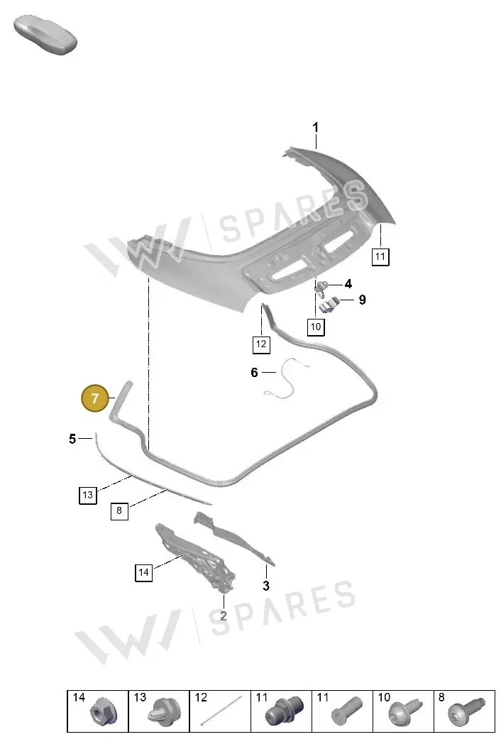 992871196C — Porsche 911 (2024-2025) diagram p63811070, position 7