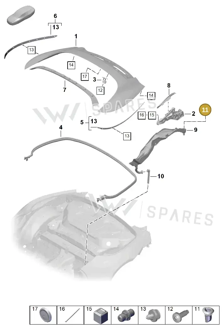 992871418A — Porsche 911 (2024-2025) diagram p63811060, position 11