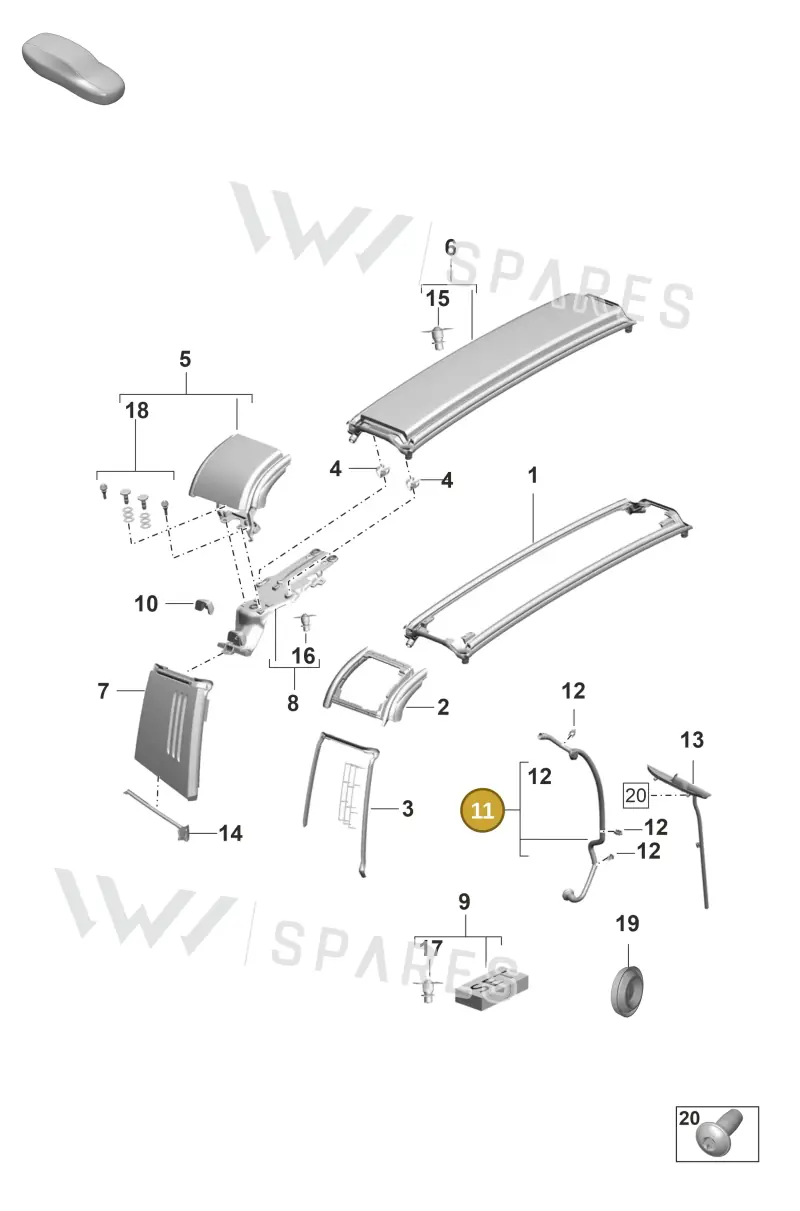 992871712 — Porsche 911 (2018-2024) diagram p53811410, position 11
