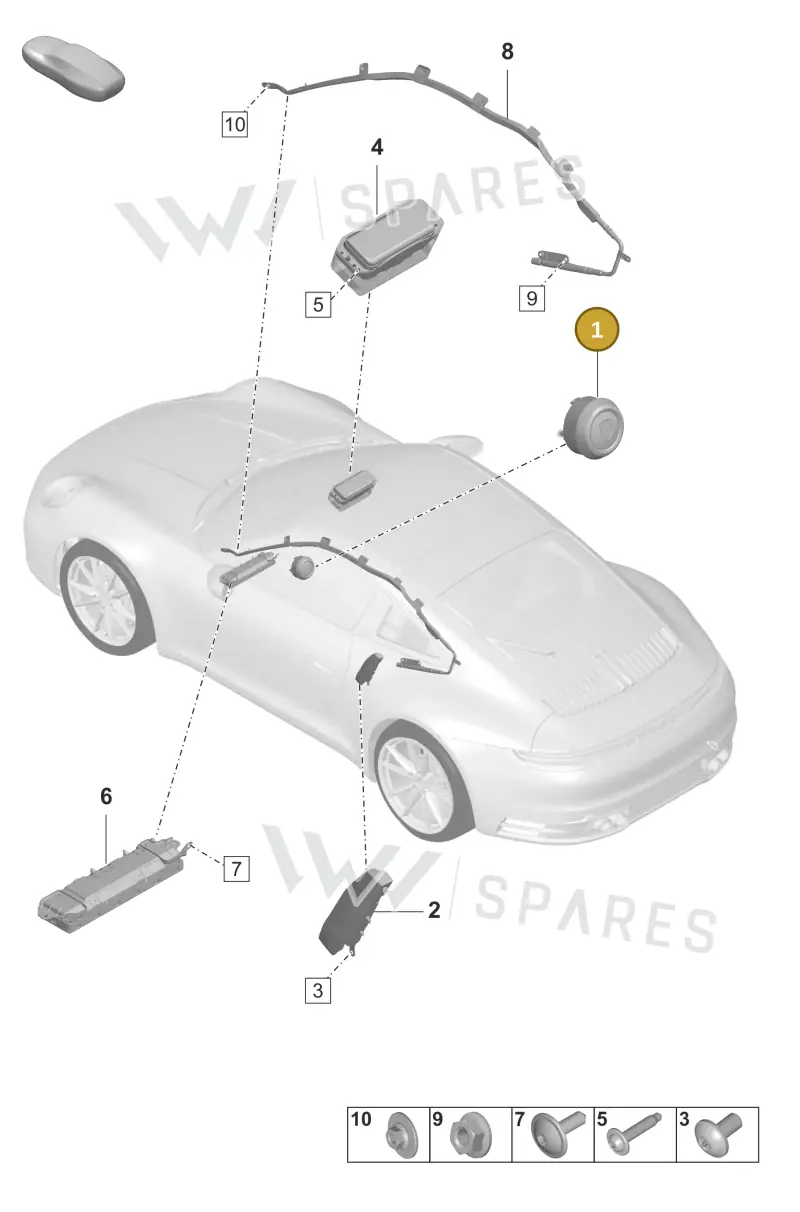 992880201DTRU — Porsche 911 (2020-2022) diagram p53812050, position 1
