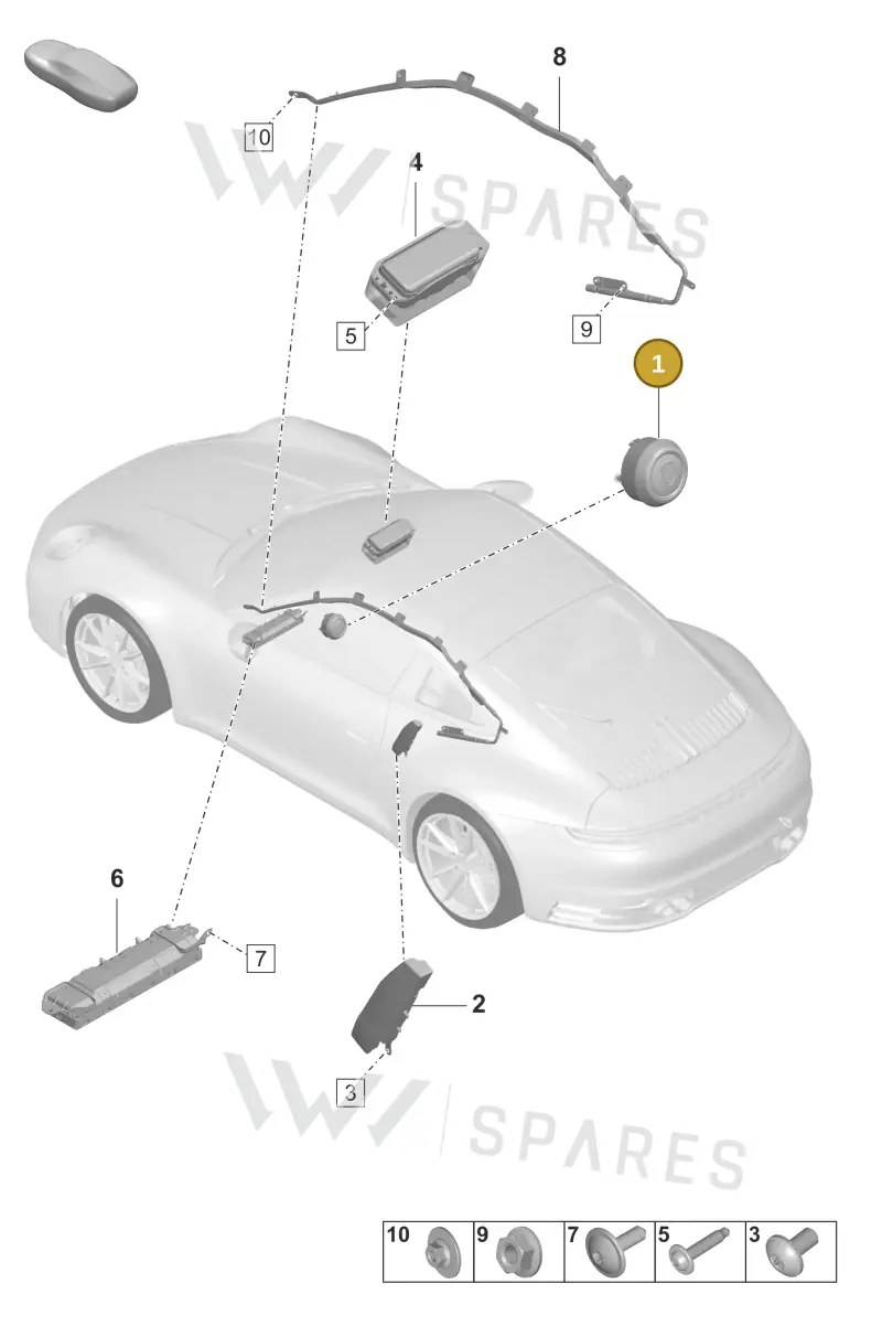 992880201TTRP — Porsche 911 (2024-2025) diagram p53000002, position 1