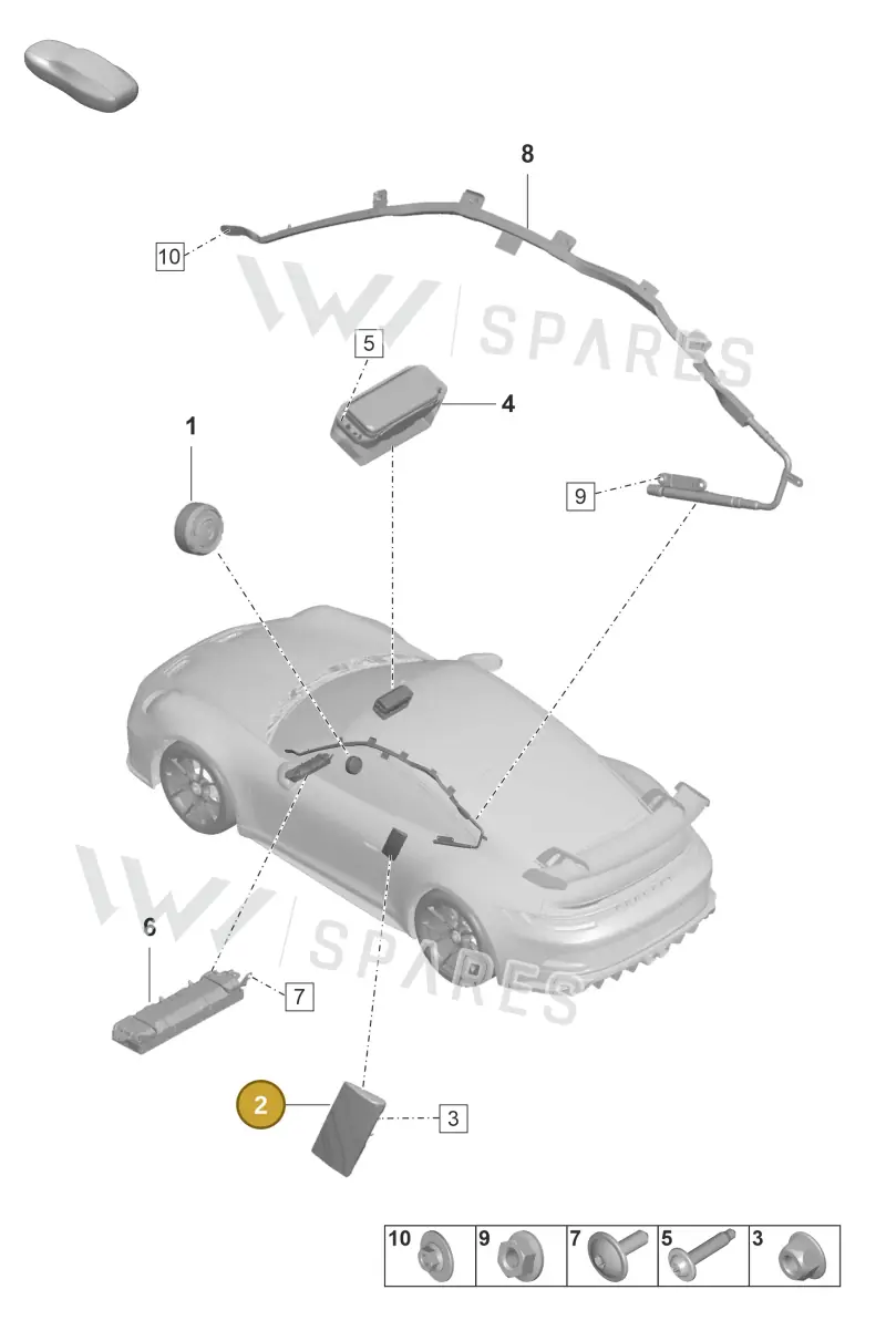 992880241G — Porsche 911 (2021-2022) diagram p59812050, position 2
