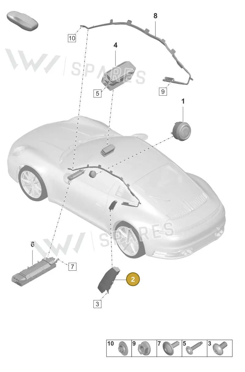 992880241M — Porsche 911 (2020-2022) diagram p53812050, position 2