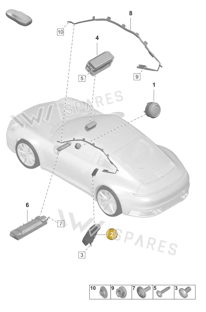 992880242M — Porsche 911 (2020-2022) diagram p53812050, position 2