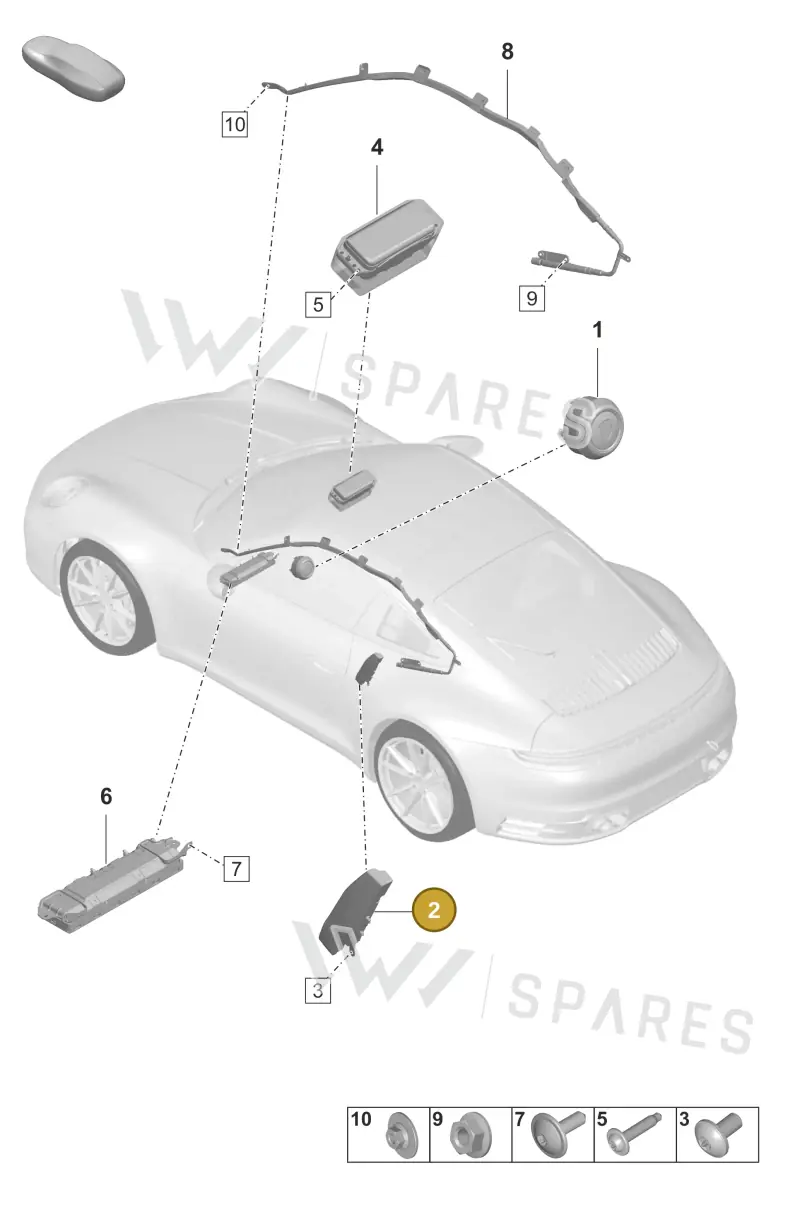 992880242M — Porsche 911 (2024-2025) diagram p53000002, position 2