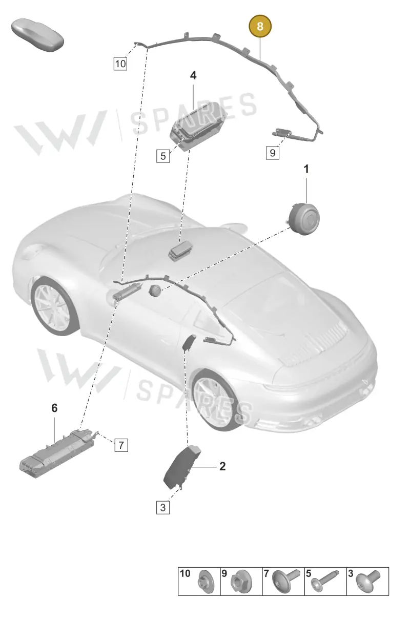 992880742E — Porsche 911 (2020-2022) diagram p53812050, position 8