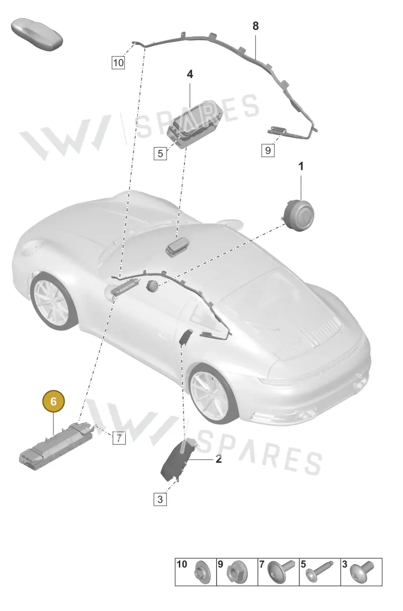 992880841A — Porsche 911 (2024-2025) diagram p53000002, position 6